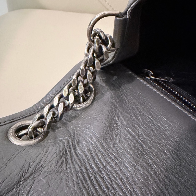 YSL Niki Medium Grey 聖羅蘭NIKI復古皮革中號 (灰色)-20
