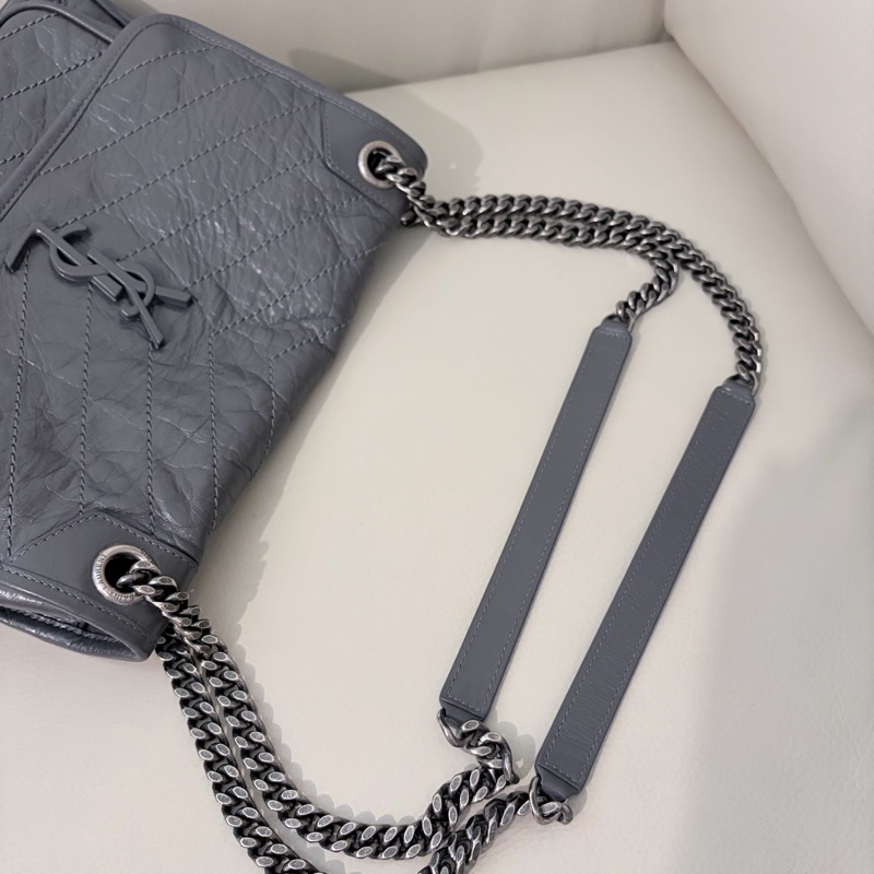 YSL Niki Medium Grey 聖羅蘭NIKI復古皮革中號 (灰色)-22