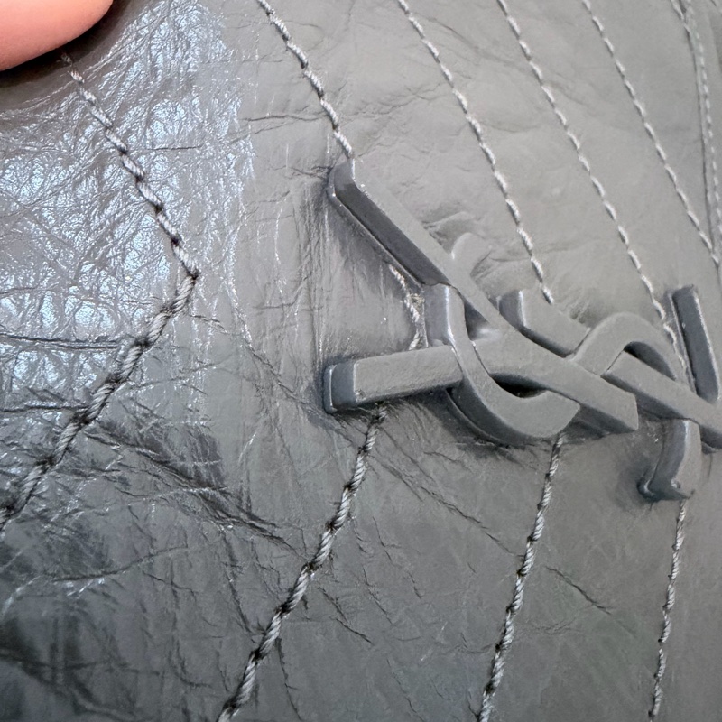 YSL Niki Medium Grey 聖羅蘭NIKI復古皮革中號 (灰色)-27