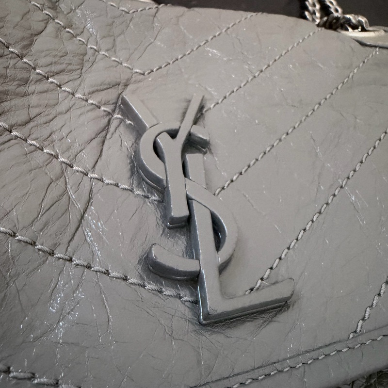 YSL Niki Medium Grey 聖羅蘭NIKI復古皮革中號 （灰色）-28