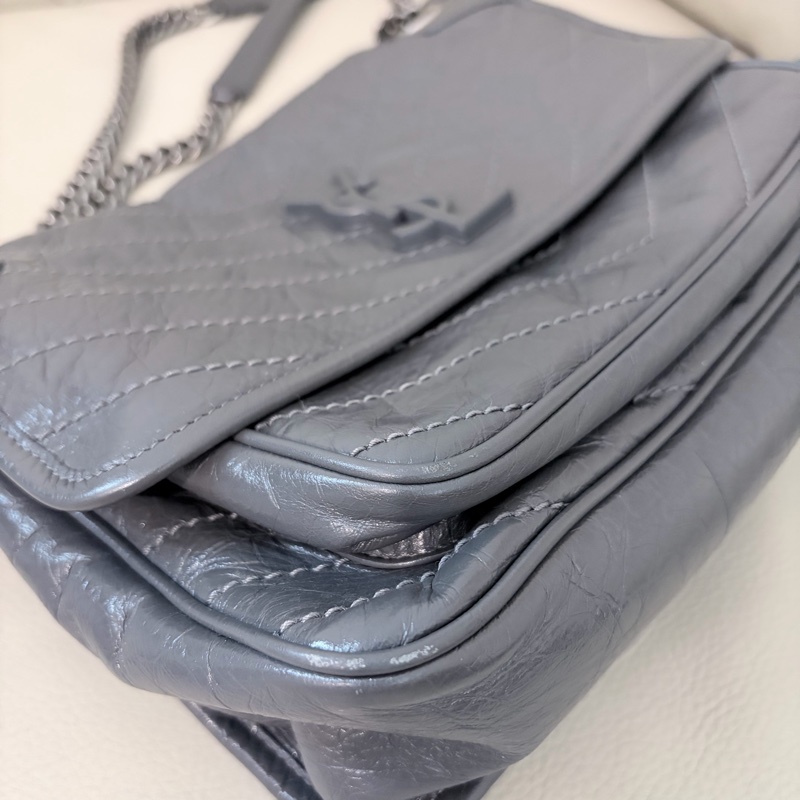 YSL Niki Medium Grey 聖羅蘭NIKI復古皮革中號 (灰色)-31