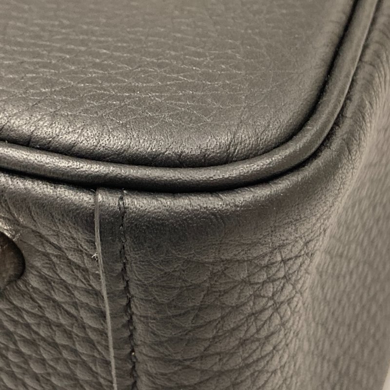 HERMES 愛馬仕 MINI LINDY K刻 皮革 肩背包 黑色 銀扣-10