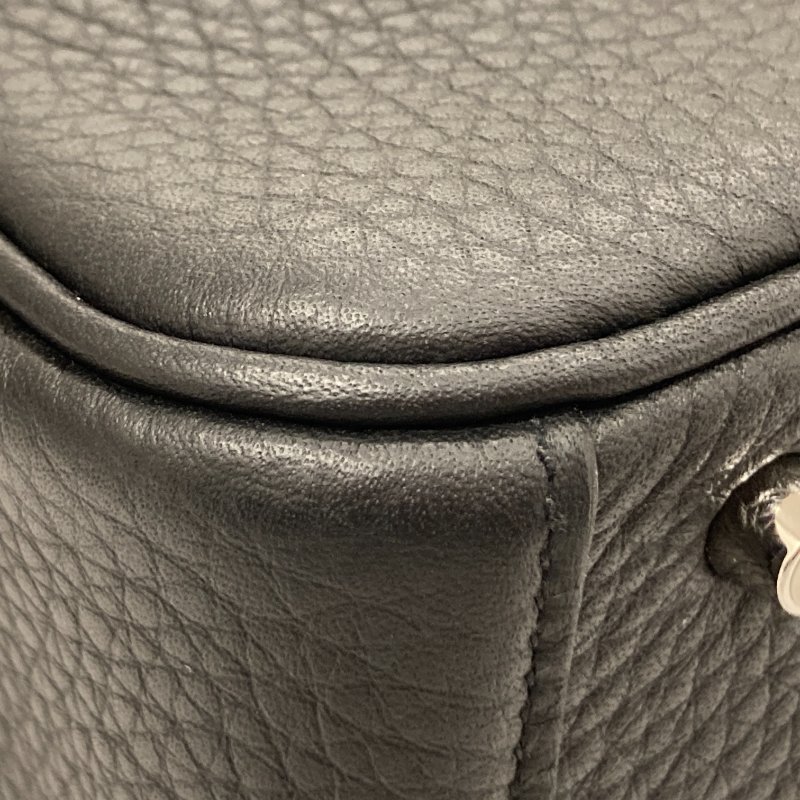 HERMES 愛馬仕 MINI LINDY K刻 皮革 肩背包 黑色 銀扣-11