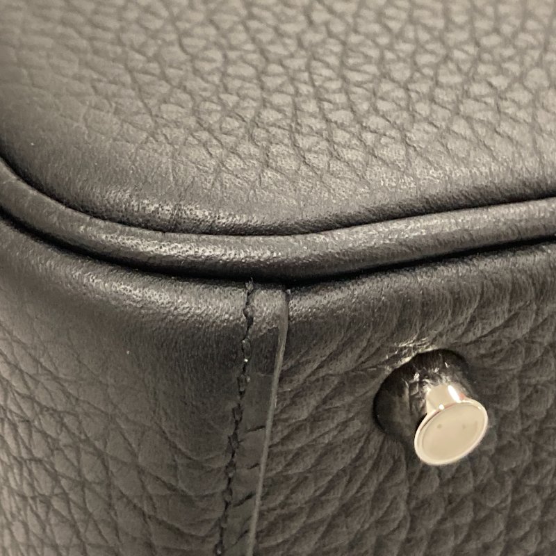 HERMES 愛馬仕 MINI LINDY K刻 皮革 肩背包 黑色 銀扣-13