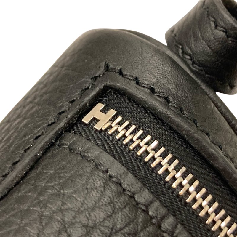 HERMES 愛馬仕 MINI LINDY K刻 皮革 肩背包 黑色 銀扣-17
