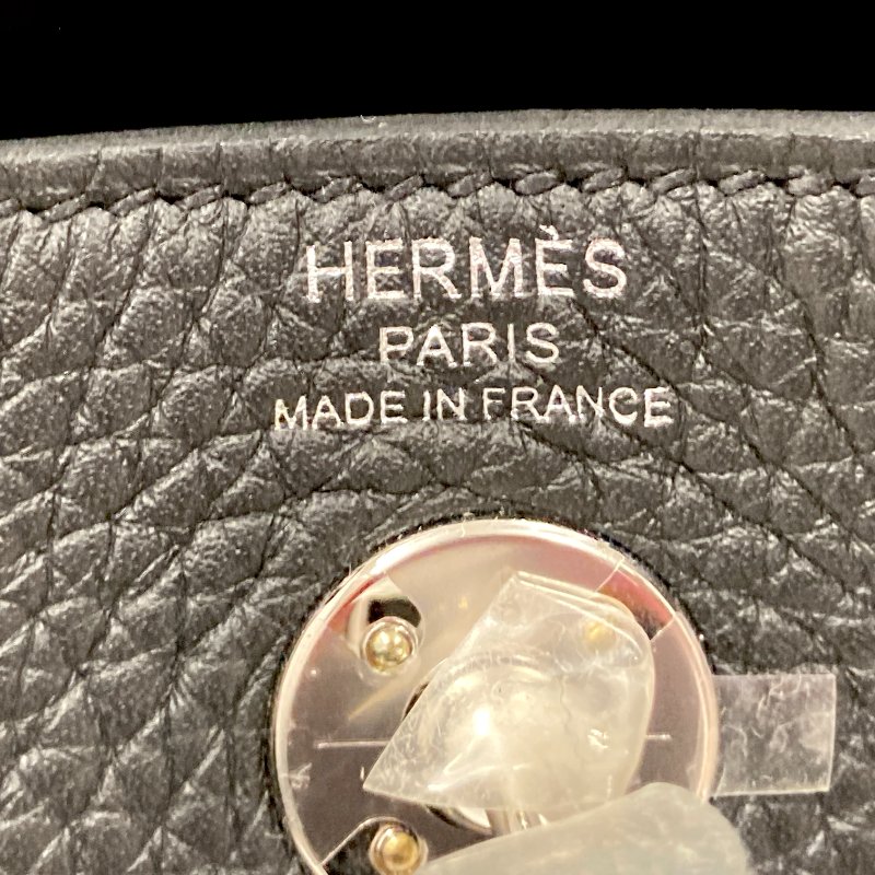 HERMES 愛馬仕 MINI LINDY K刻 皮革 肩背包 黑色 銀扣-18