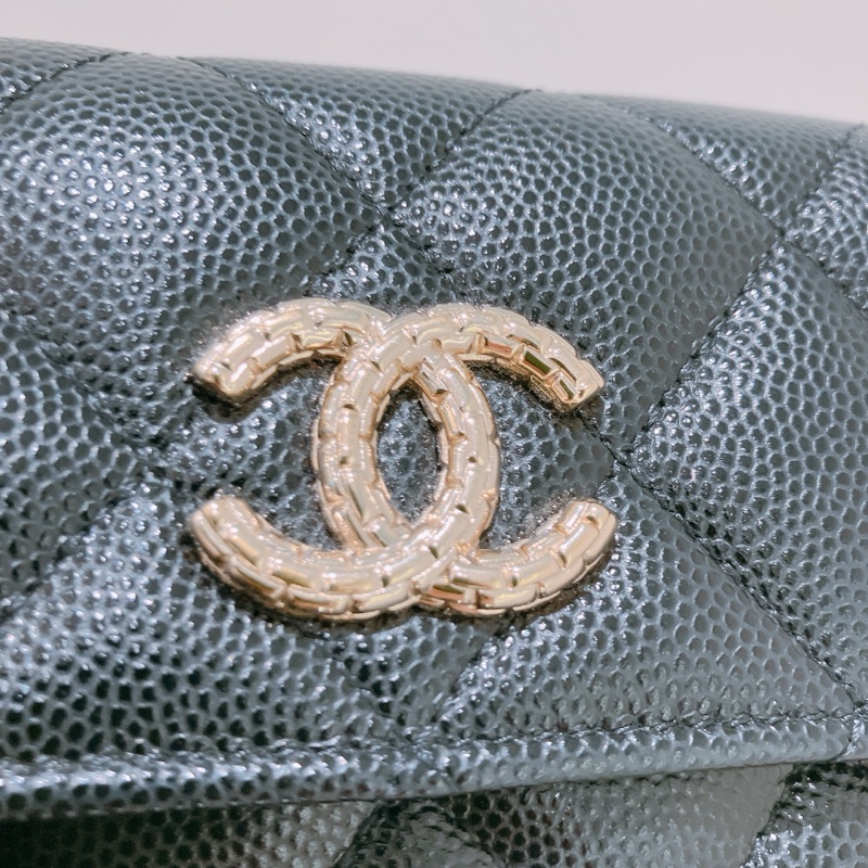 TK1832 CHANEL 香奈兒小號翻蓋式銀包SMALL FLAP WALLET IN BLACK GRAINED CALFSKIN-6