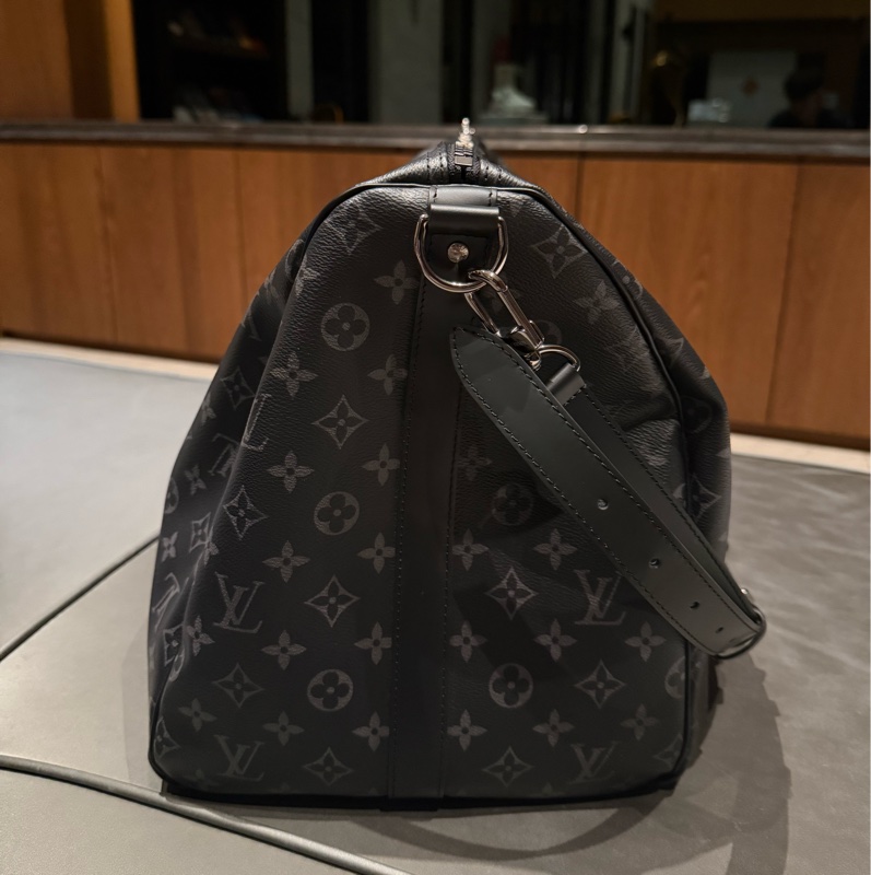 LV 黑老花 keepall 55 kp55 旅行袋-3