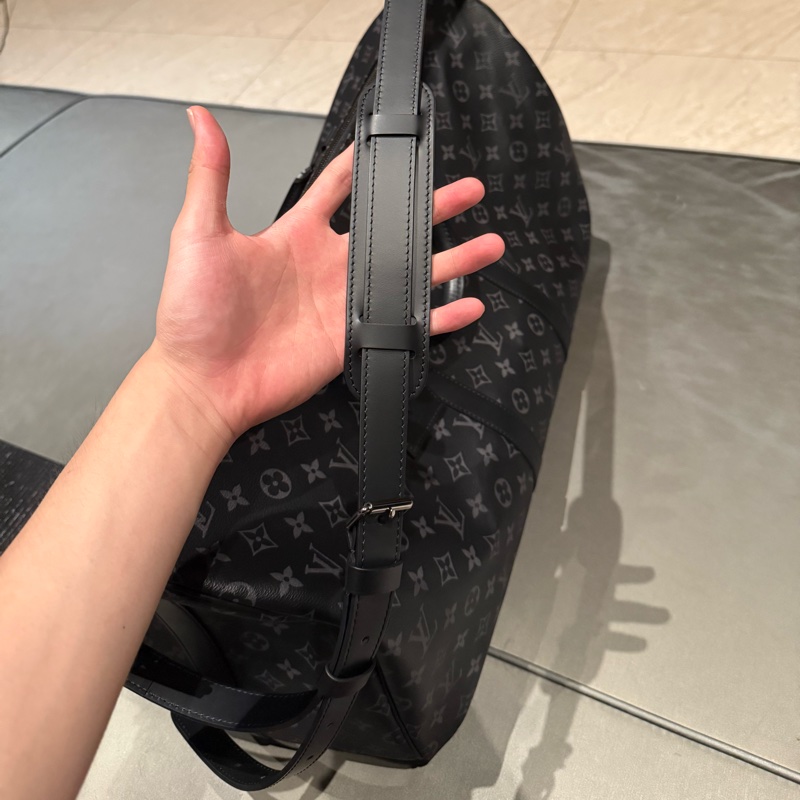 LV 黑老花 keepall 55 kp55 旅行袋-4