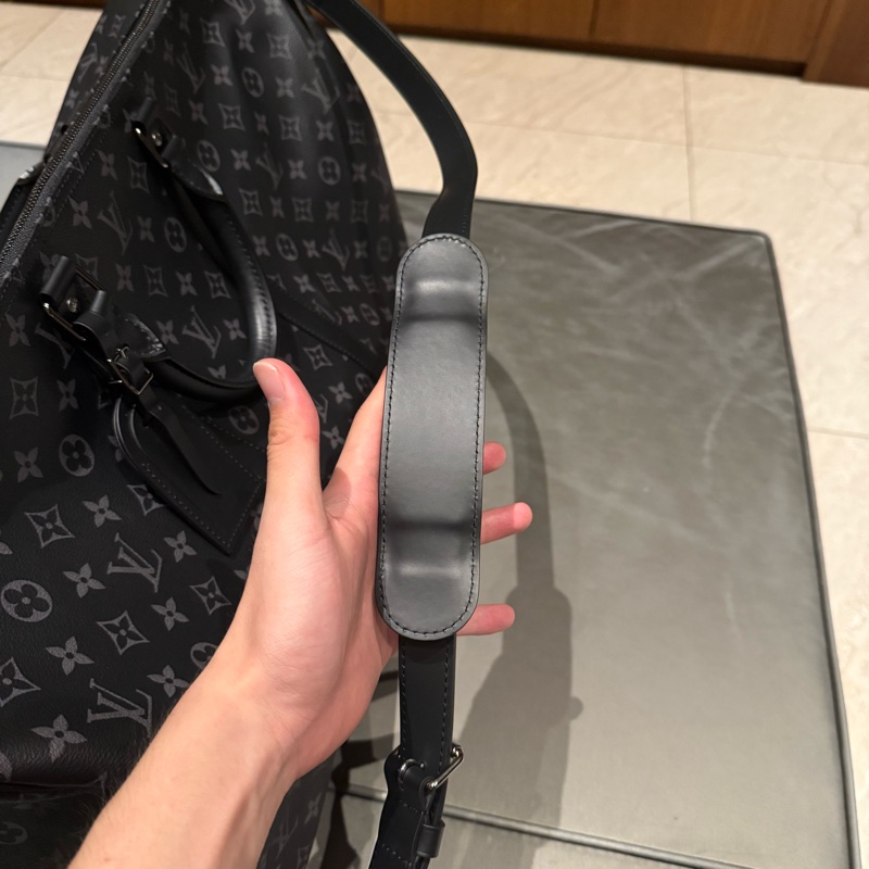 LV 黑老花 keepall 55 kp55 旅行袋-5