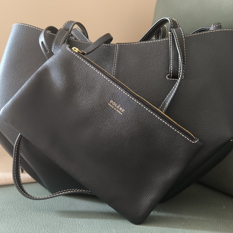 Polene Quiet Luxury小衆品牌 少見的黑牛皮外縫白線 小號 small size-4