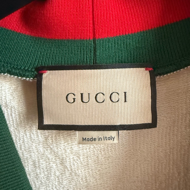 Gucci 紅綠織條雙G小logo開衫-1