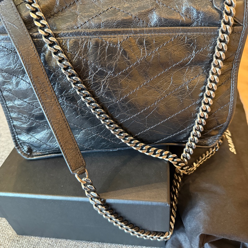 YSL 中號Nik 復古牛皮鏈包 專櫃正品-3
