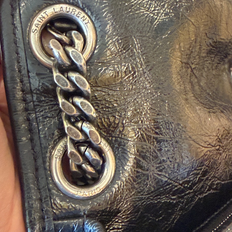 YSL 中號Nik 復古牛皮鏈包 專櫃正品-5