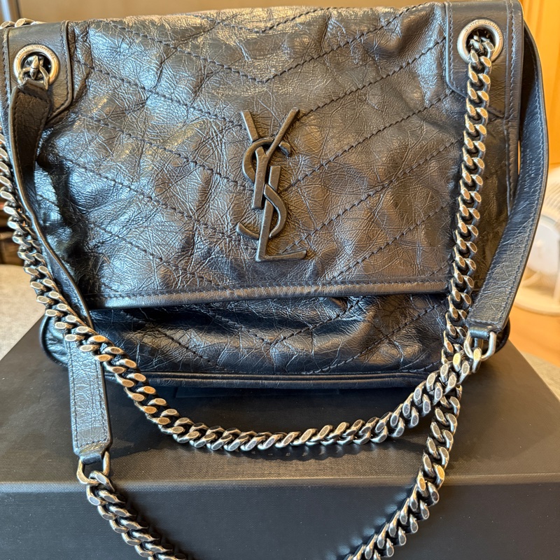 YSL 中號Nik 復古牛皮鏈包 專櫃正品-8