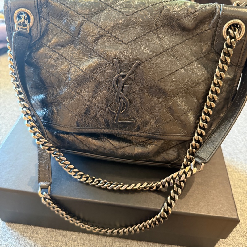 YSL 中號Nik 復古牛皮鏈包 專櫃正品-10