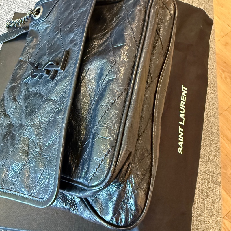 YSL 中號Nik 復古牛皮鏈包 專櫃正品-13