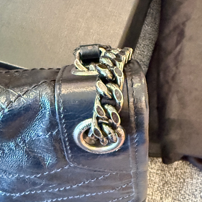 YSL 中號Nik 復古牛皮鏈包 專櫃正品-19