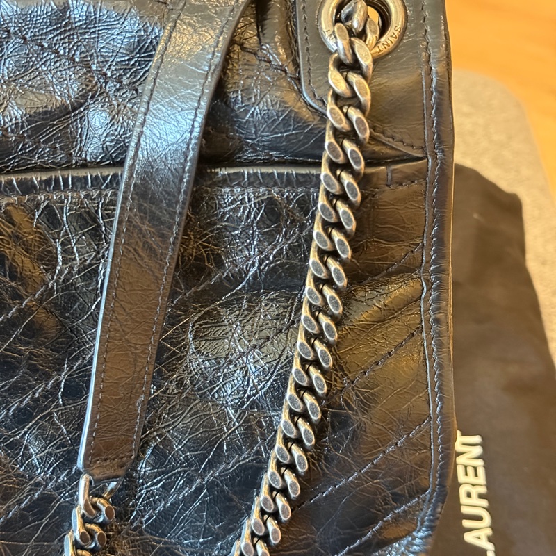YSL 中號Nik 復古牛皮鏈包 專櫃正品-21