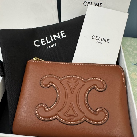 CELINE金棕零錢鑰匙包
