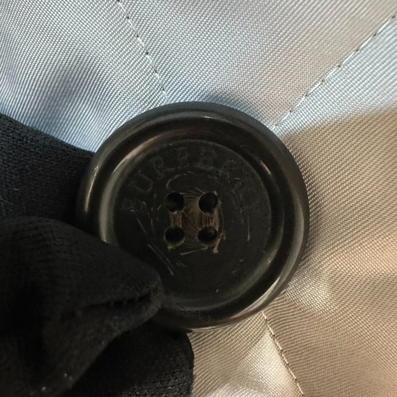【美收精品】BURBERRY 灰色林格紋雙排扣外套 4-97【隔月月中將轉賣至日本 上架期限30天】-8