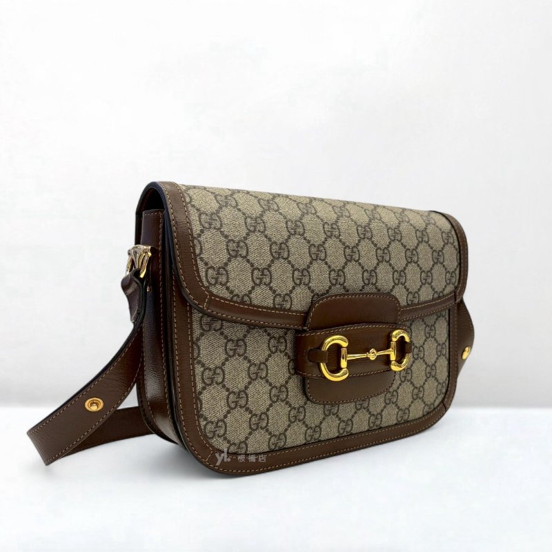 GUCCI Horsebit 1955棕小號斜背包 602204-2