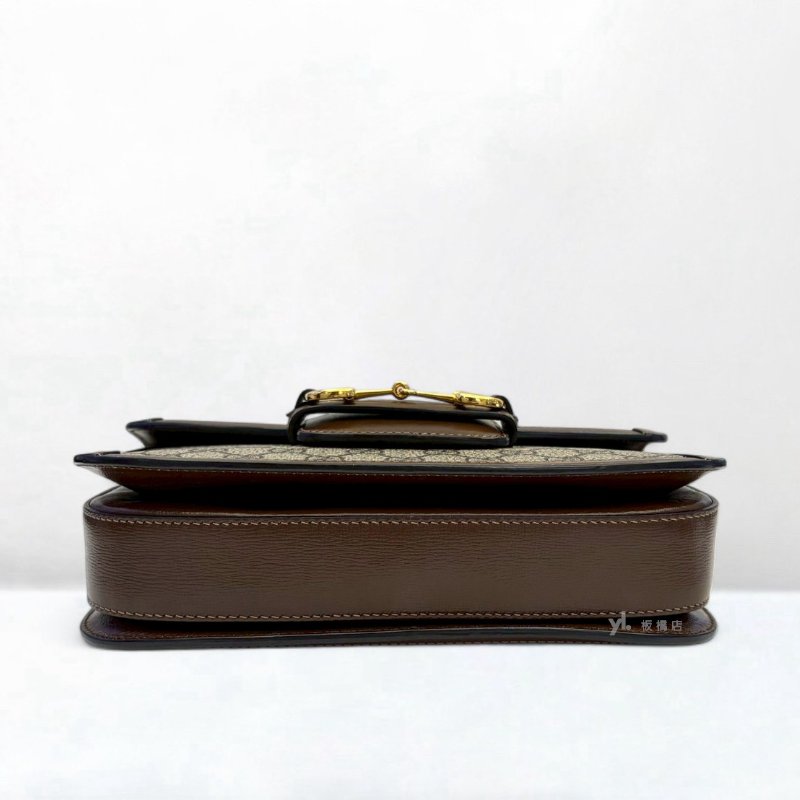 GUCCI Horsebit 1955棕小號斜背包 602204-4