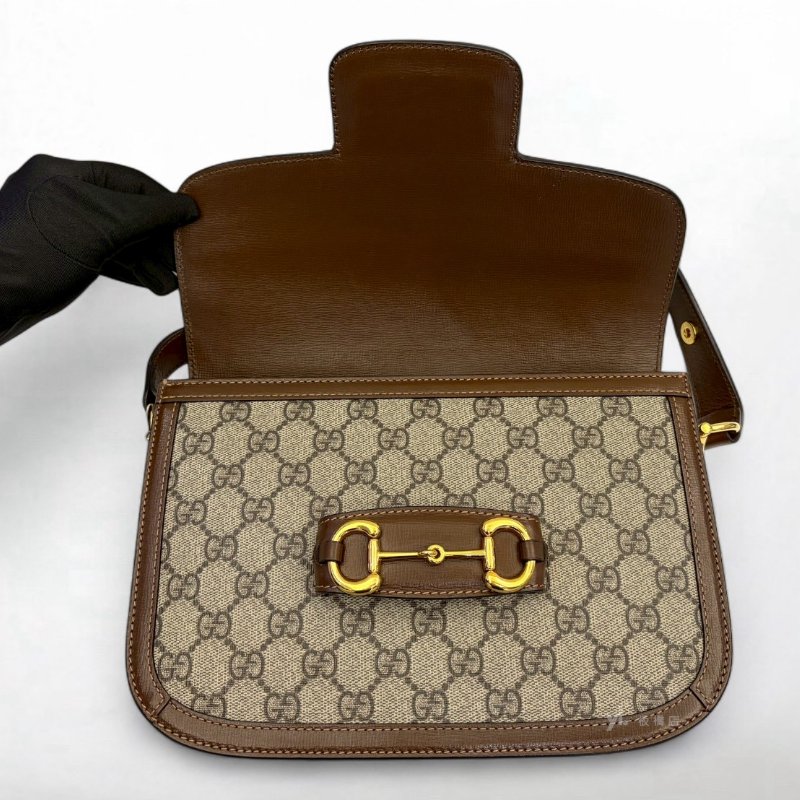 GUCCI Horsebit 1955棕小號斜背包 602204-5