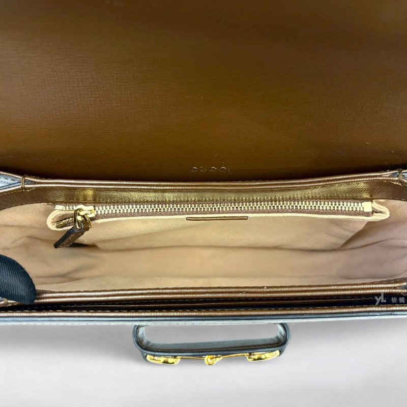 GUCCI Horsebit 1955棕小號斜背包 602204-6