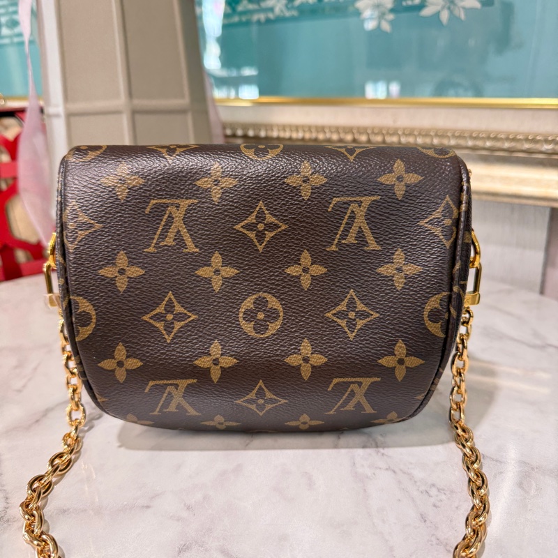 LV 原花MiniBumbag金釦肩斜背包M82335-2