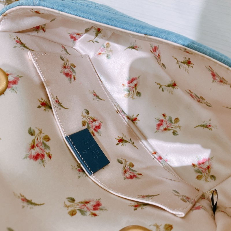 TK1836 GUCCI 古馳小號經典翻蓋式牛仔布鍊帶包包DENIM MATELASSE MIN PEARLY GG MARMONT SHOULDER BAG-20