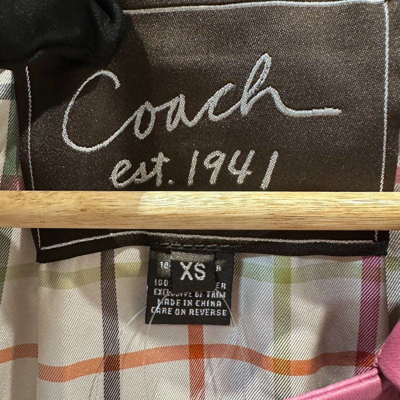 【美收精品】coach 紫色皮革短版外套 4-98【隔月月中將轉賣至日本 上架期限30天】-6