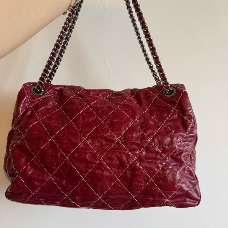 Chanel 2.55 Reissue Flap Bag – Aged Calfskin (皺摺小羊皮酒紅色)-3