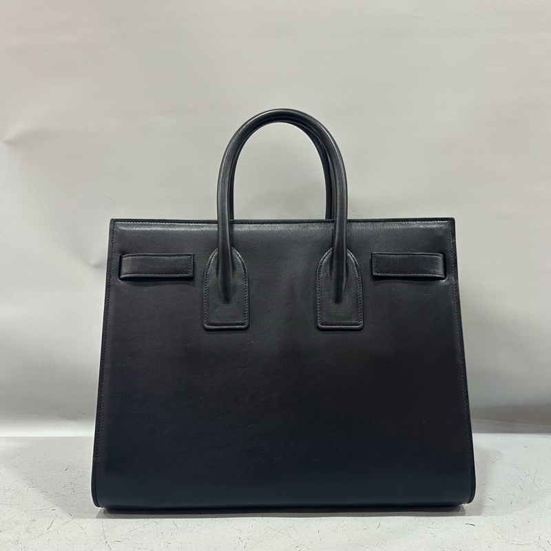 YSL 355153 黑牛皮金釦兩用包 永恆包-1