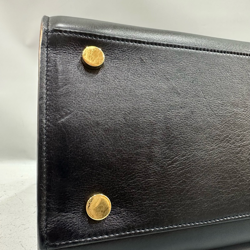 YSL 355153 黑牛皮金釦兩用包 永恆包-3