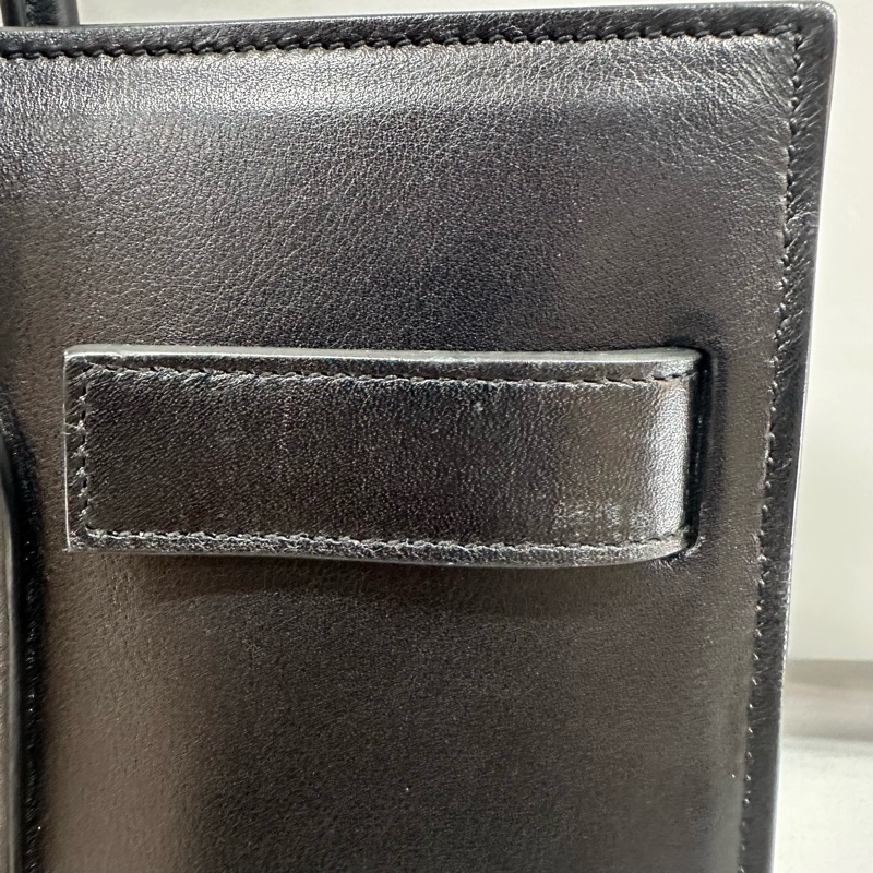 YSL 355153 黑牛皮金釦兩用包 永恆包-10