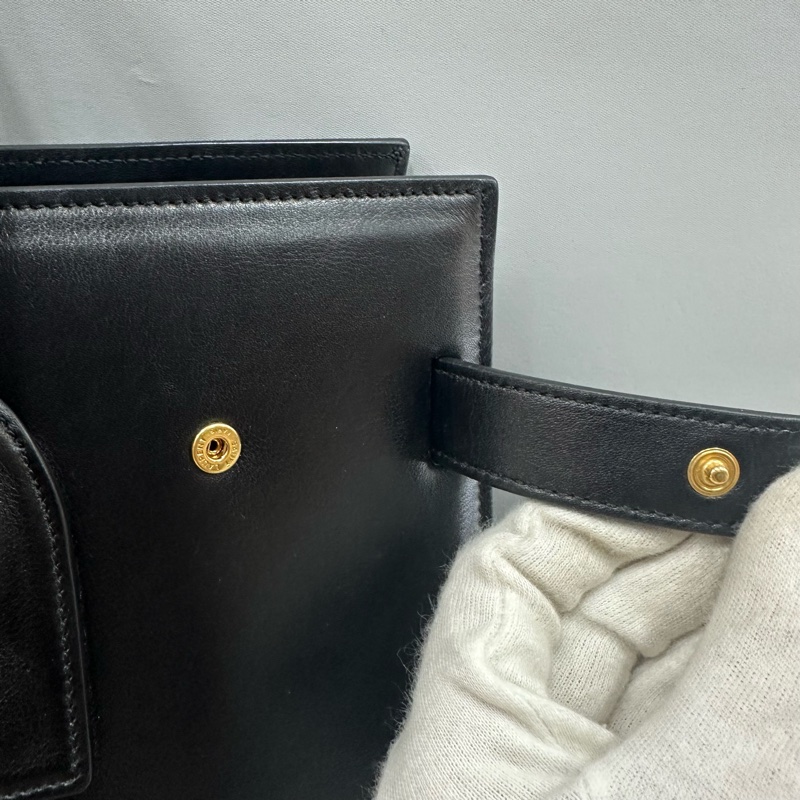 YSL 355153 黑牛皮金釦兩用包 永恆包-18