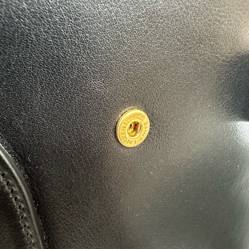 YSL 355153 黑牛皮金釦兩用包 永恆包-19