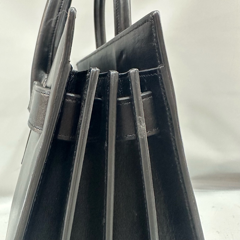 YSL 355153 黑牛皮金釦兩用包 永恆包-22