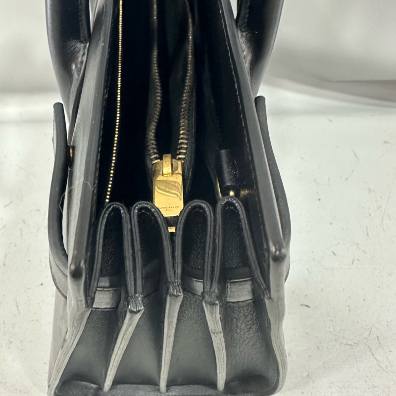 YSL 355153 黑牛皮金釦兩用包 永恆包-23