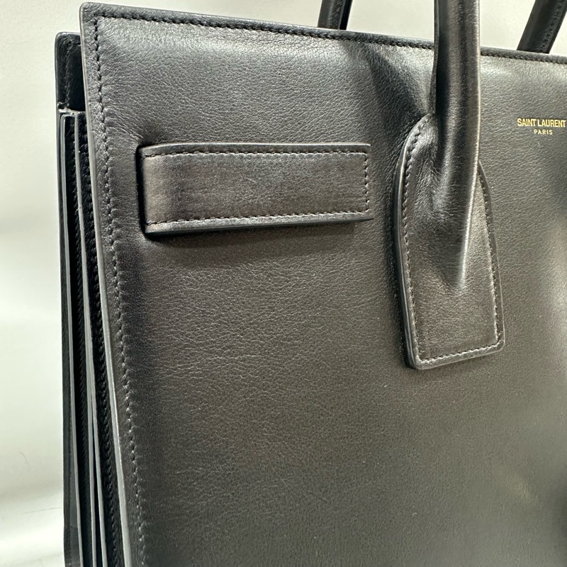 YSL 355153 黑牛皮金釦兩用包 永恆包-24
