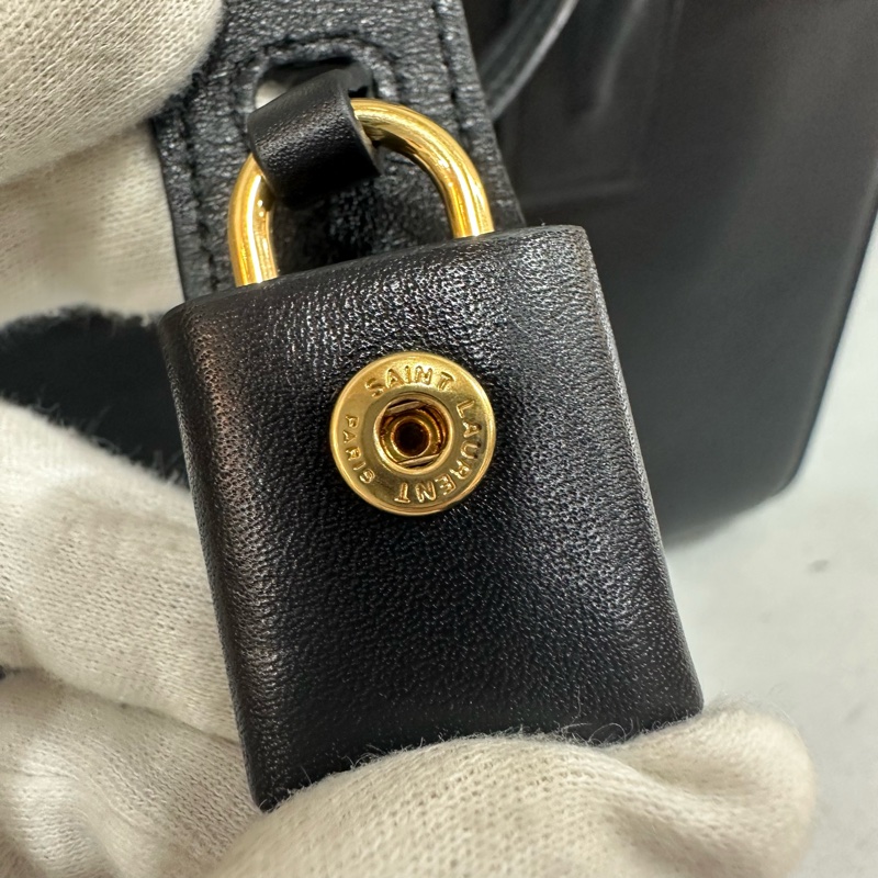 YSL 355153 黑牛皮金釦兩用包 永恆包-38