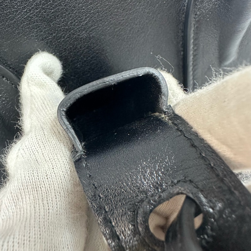 YSL 355153 黑牛皮金釦兩用包 永恆包-42