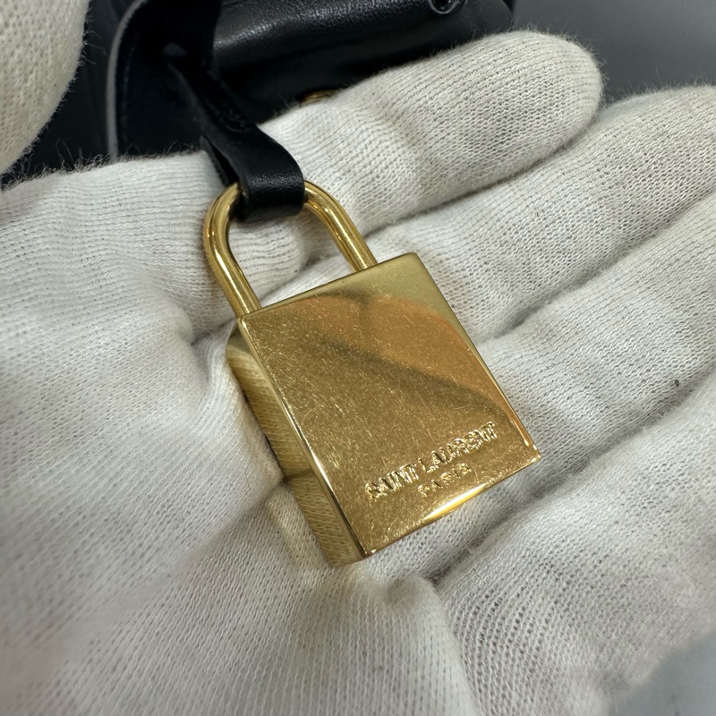 YSL 355153 黑牛皮金釦兩用包 永恆包-44