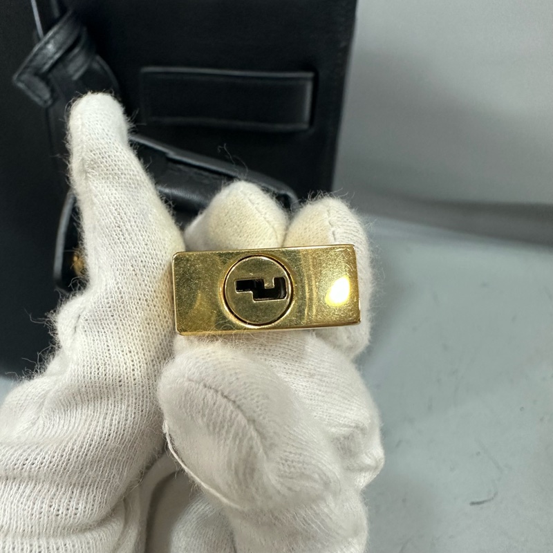 YSL 355153 黑牛皮金釦兩用包 永恆包-45