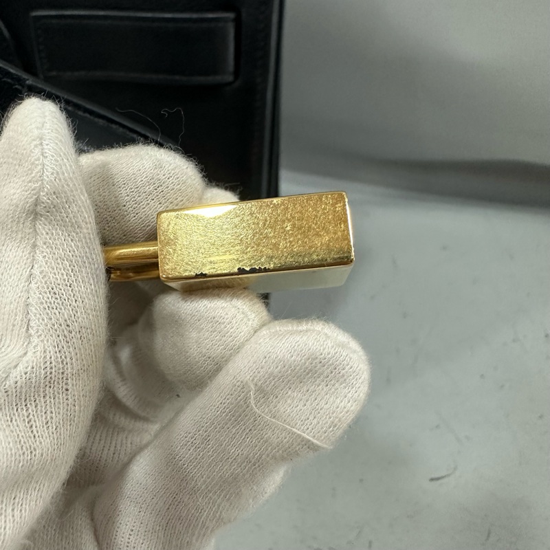 YSL 355153 黑牛皮金釦兩用包 永恆包-46