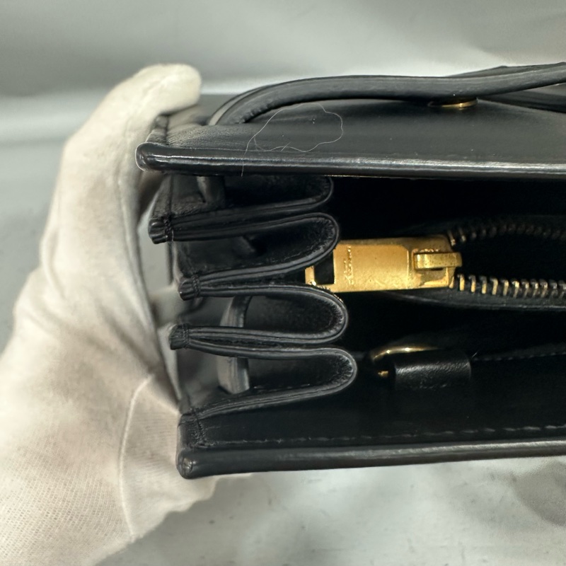 YSL 355153 黑牛皮金釦兩用包 永恆包-48