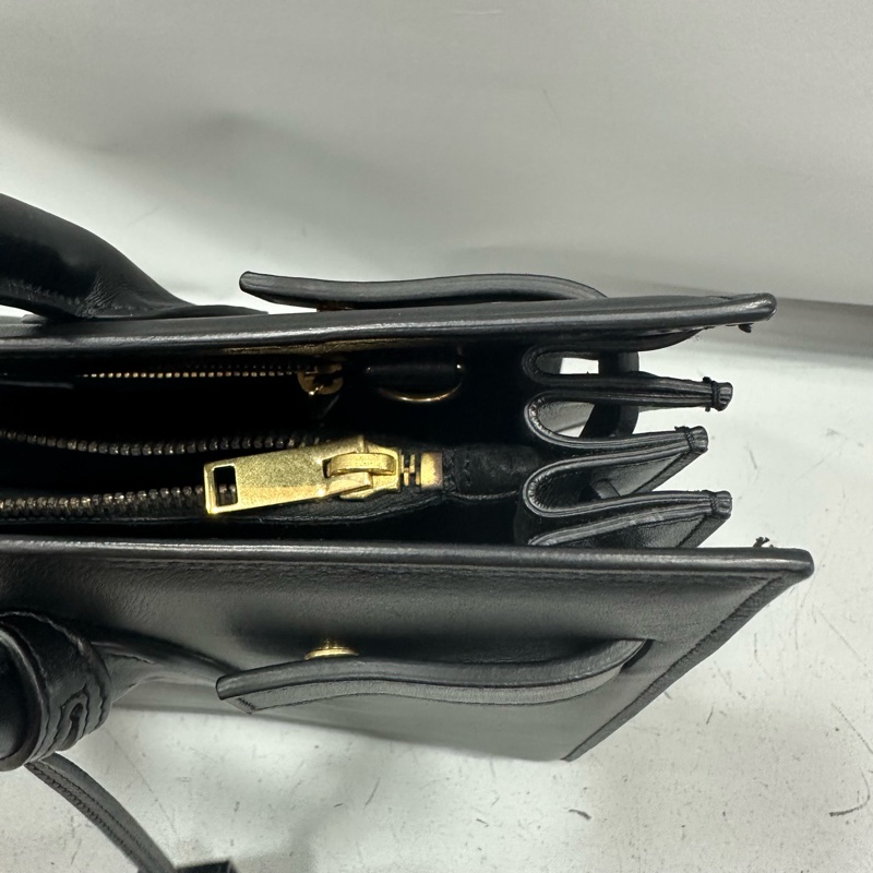 YSL 355153 黑牛皮金釦兩用包 永恆包-49