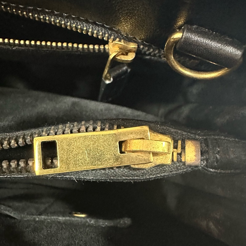 YSL 355153 黑牛皮金釦兩用包 永恆包-55