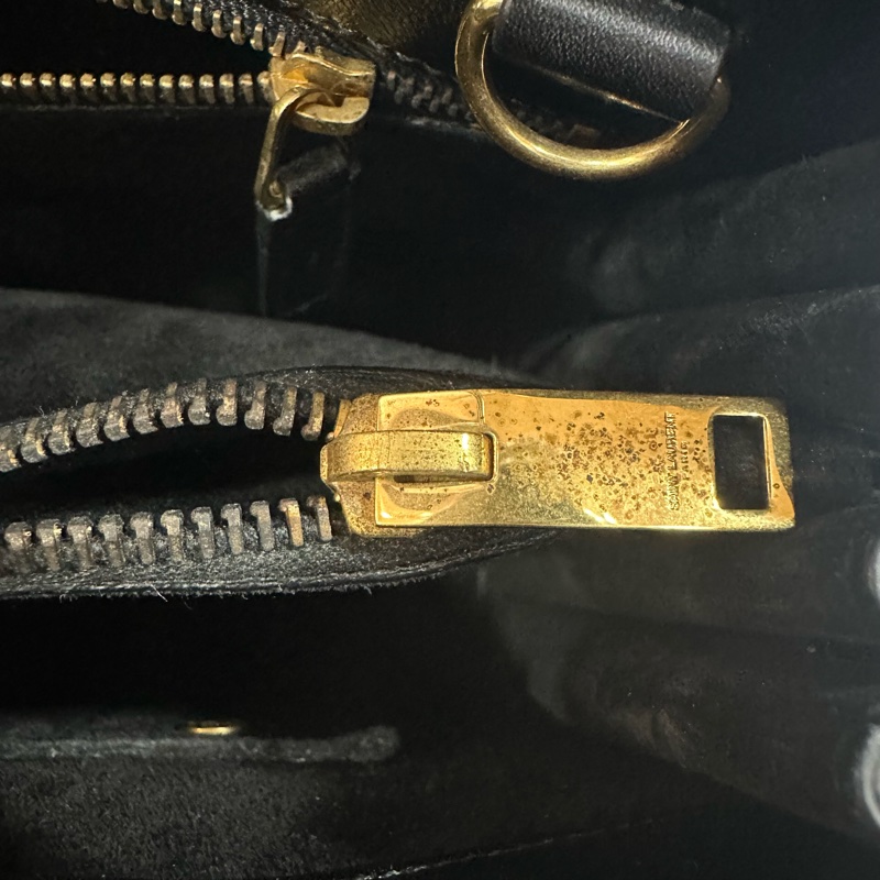 YSL 355153 黑牛皮金釦兩用包 永恆包-56